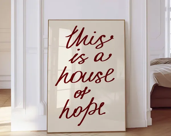 Minimalist Christian Quote Art Print, Living Room Sign