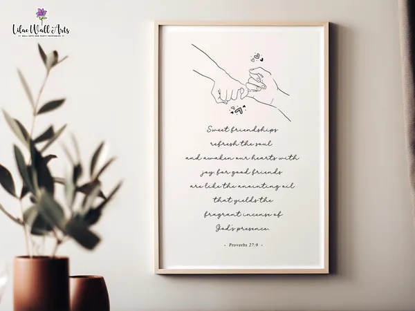 Proverbs 27:9 Sweet Friendship Scripture Art Print