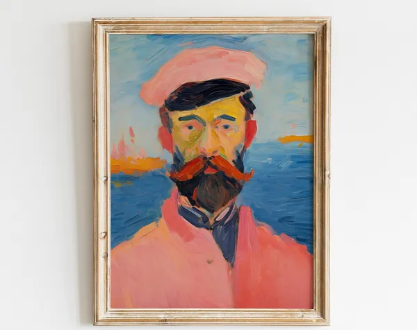 Fisherman Portrait - Modern Beach Art Print