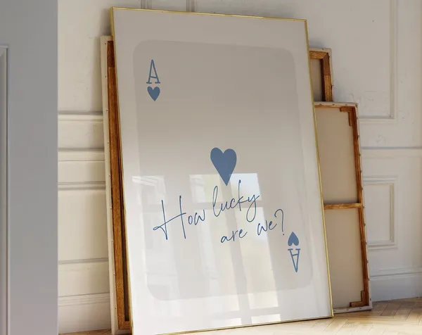 Ace Of Hearts Lucky You Poster, Preppy Y2K Style