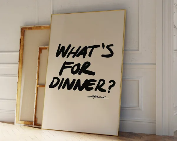 Whats For Dinner Poster, Mid-Century Modern Kitchen Art