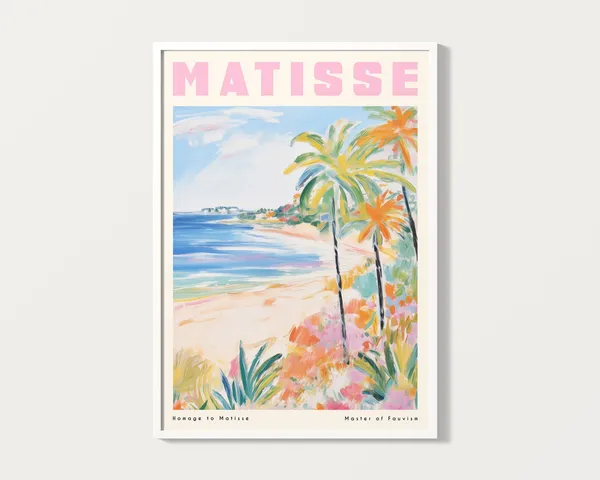 Pastel Matisse Beach Art Print, Exhibition Poster