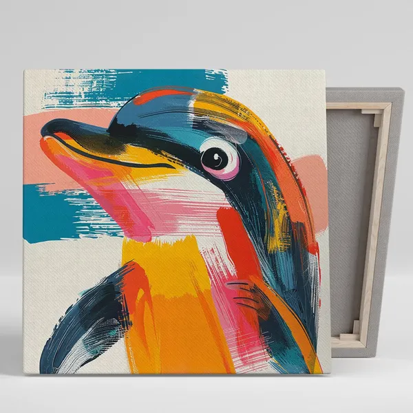 Dolphin Abstraction Art Print, Modern Bohemian