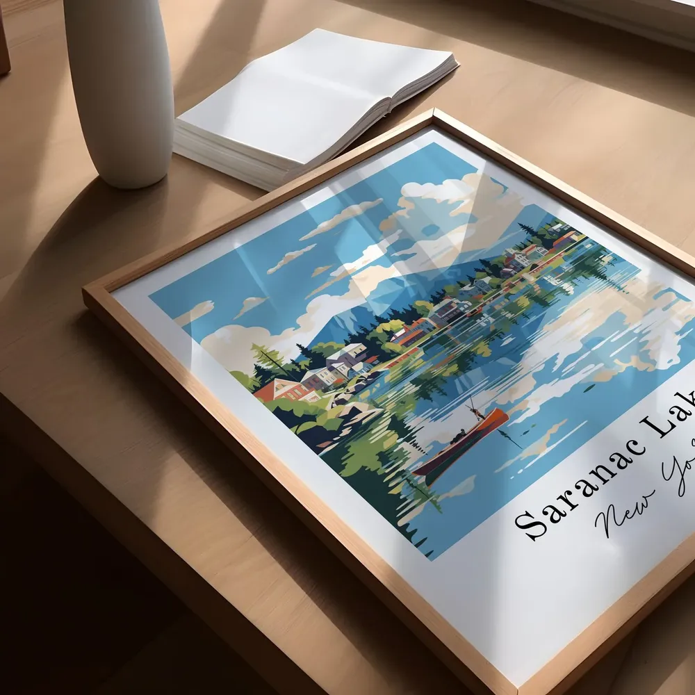 Saranac Lake Traditional Travel Poster, New York - Image 5