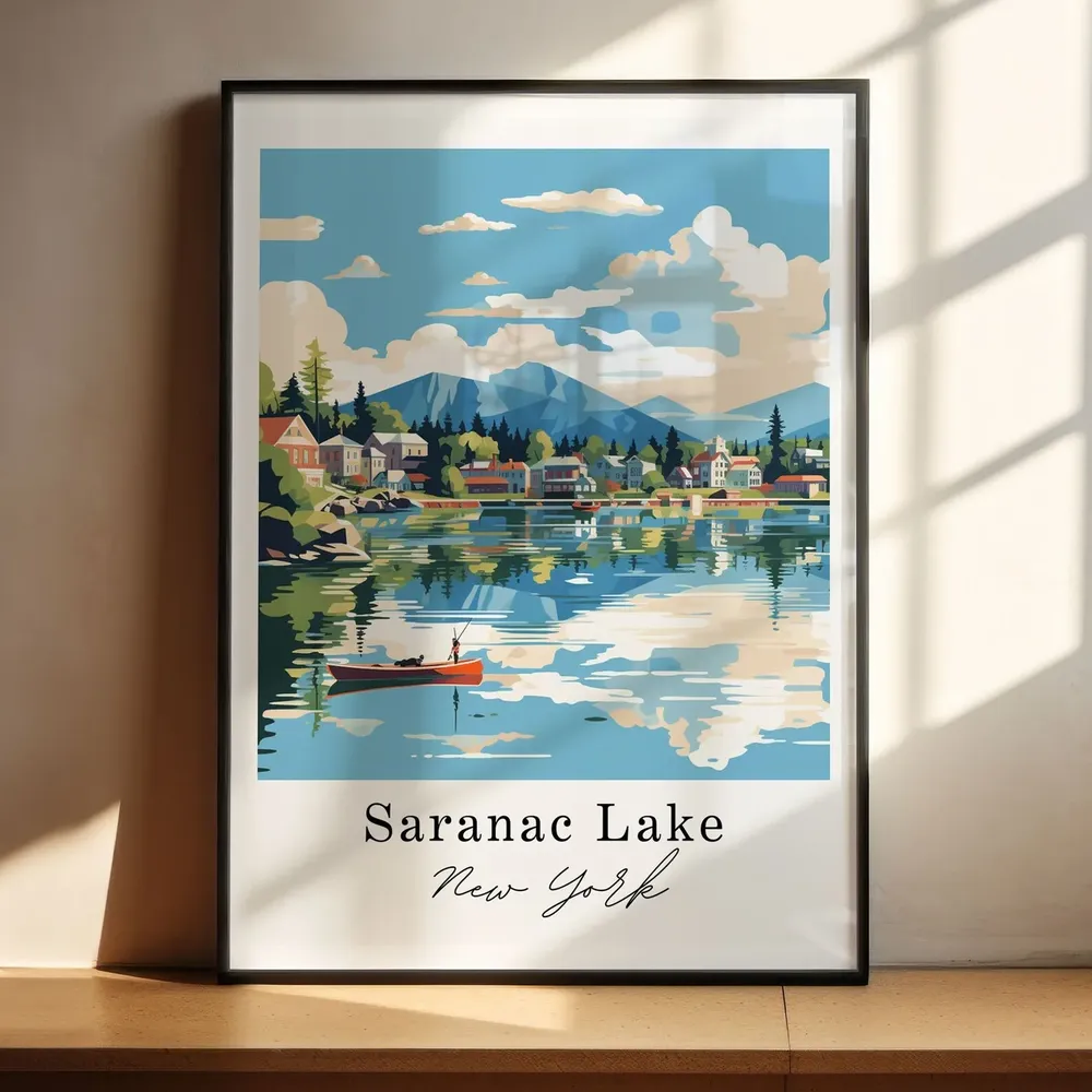 Saranac Lake Traditional Travel Poster, New York - Image 4