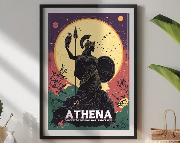 Athena Greek Goddess Poster Art, Mythology Print