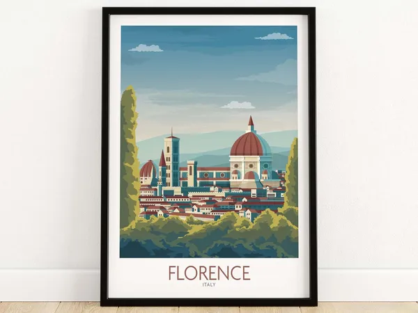 Florence Italy Travel Poster, Home Decor Art Print