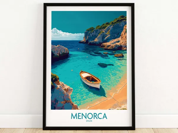 Menorca Travel Poster, Home Decor Artwork