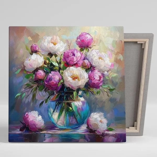 Peony Floral Contemporary Art Print, Living Room Decor