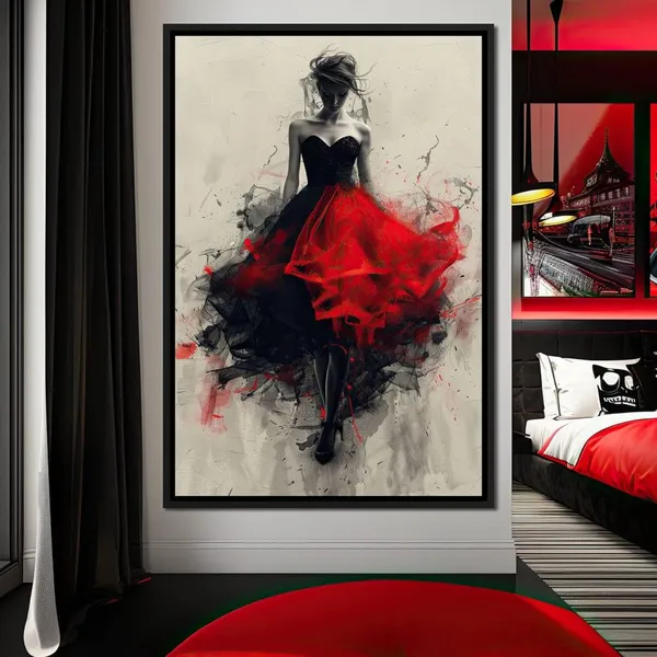 Flame of the Midnight Dance, Fashion Art Print