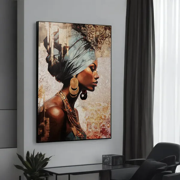 Elegant African Woman With Turban, Art Print