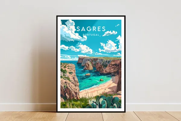 Sagres Travel Poster, Portugal European Wall Art