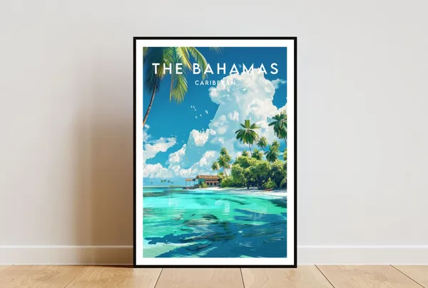 The Bahamas Caribbean Travel Poster, World Art