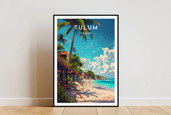 Tulum Mexico Travel Poster, North America Art Print