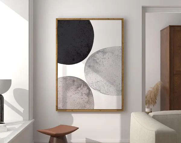Modern Watercolor Black and Grey Minimalist Poster