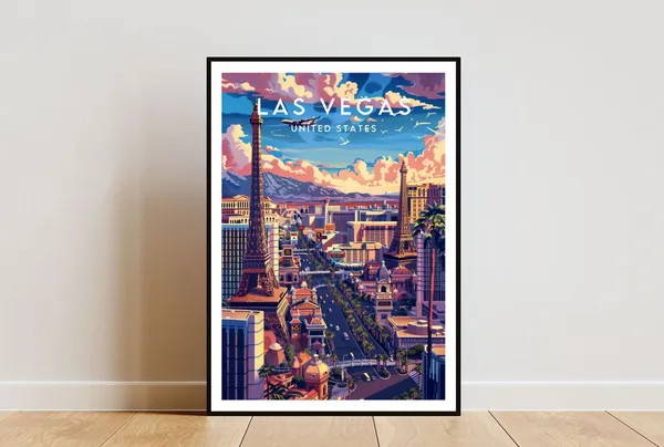 Las Vegas Travel Poster, United States City Print