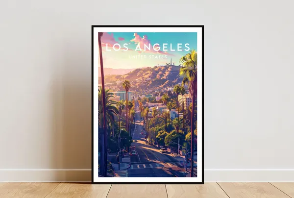 Los Angeles Travel Poster, United States Travel Art