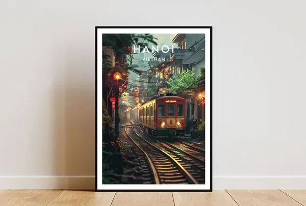 Hanoi Travel Print, Vietnam Wall Art Poster