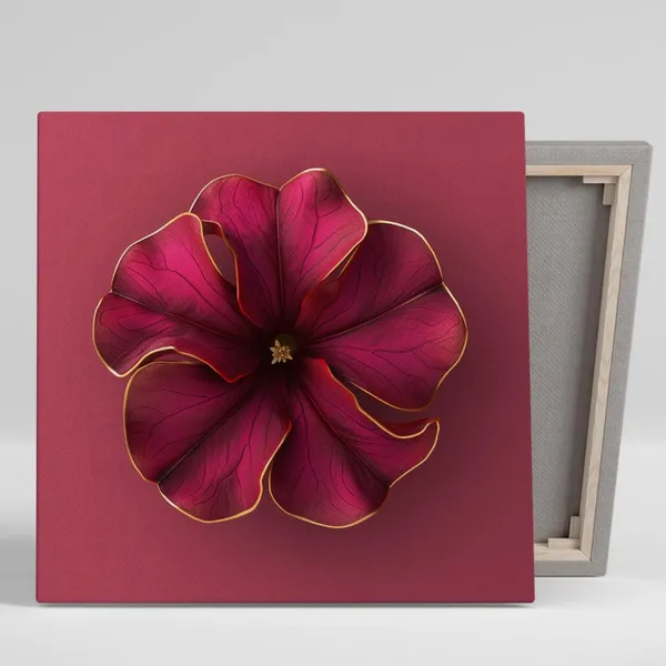 Hibiscus Floral Glam Minimalist Wall Art Print