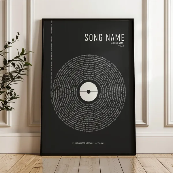 Custom Song Lyrics Music Anniversary Personalized Print