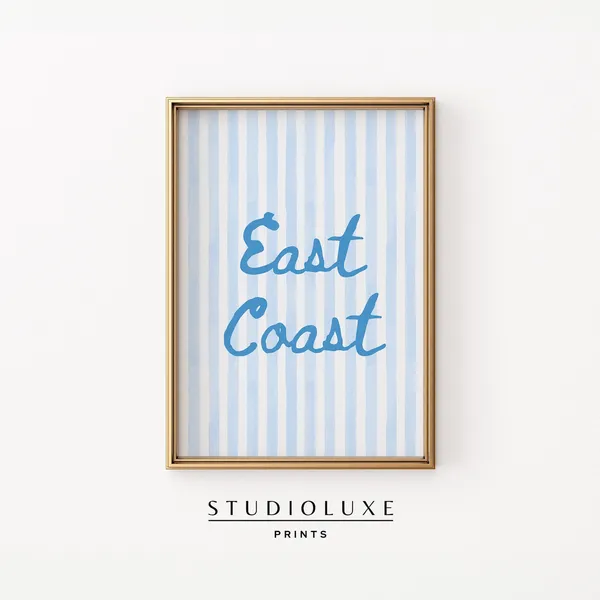East Coast Beachy Coastal Poster for Granddaughter