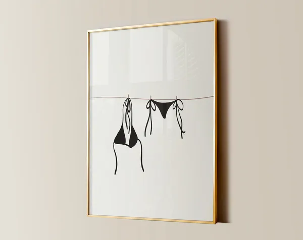 Bikini On Clothesline Coastal Beachy Art Print