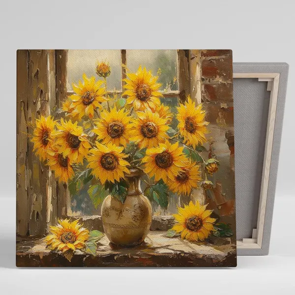 Sunflower Rustic Farmhouse Art Print, Kitchen Decor