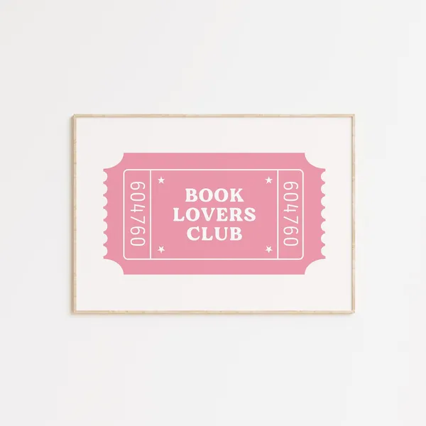 Book Lovers Club Trendy Reader Wall Poster