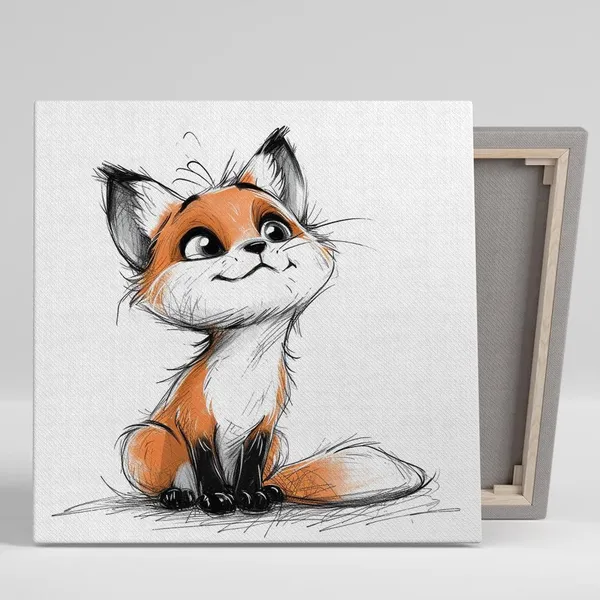 Curious Fox Whimsical Animal Nursery Art Print