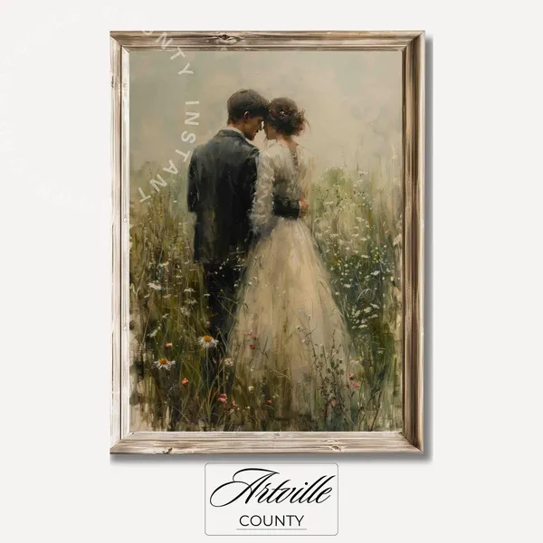 Romantic Couple Painting Love And Passion, Vintage Art Print