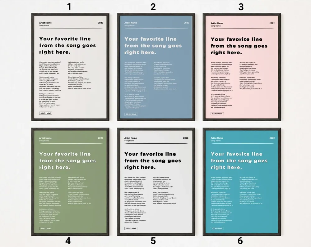 Custom Song Poster, Minimalist Lyric Art Print - Image 4