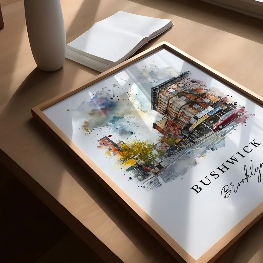 Bushwick Brooklyn Art Print, Custom Text Travel Poster - Image 6