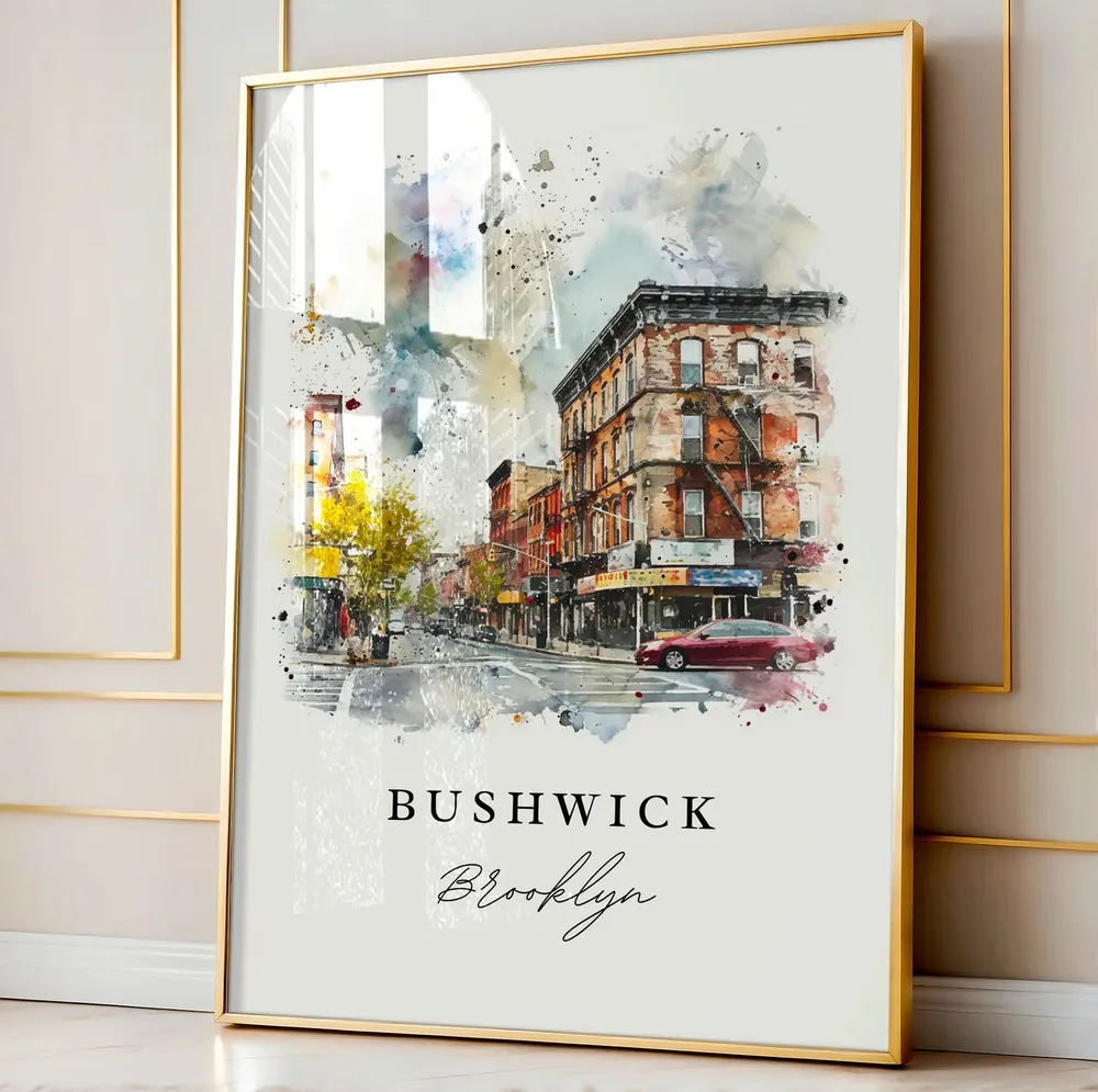 Bushwick Brooklyn Art Print, Custom Text Travel Poster - Image 4