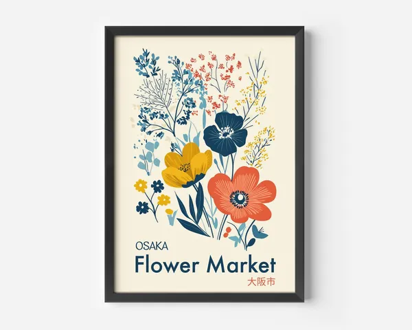 Vintage Retro Flower Poster, Colorful Floral Design