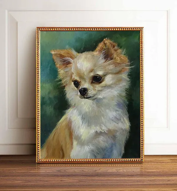 Custom Dog Portrait, Oil Painting Art Print for Dad