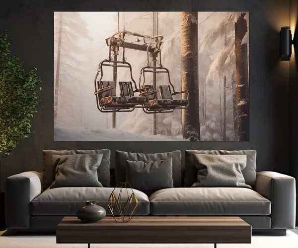 Chairlift Winter Cable Car Ski Lift Art Print