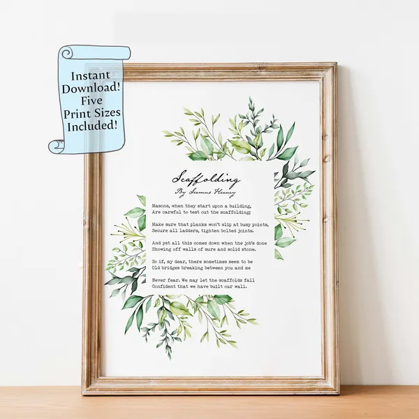 Seamus Heaney Scaffolding Poem Art Print