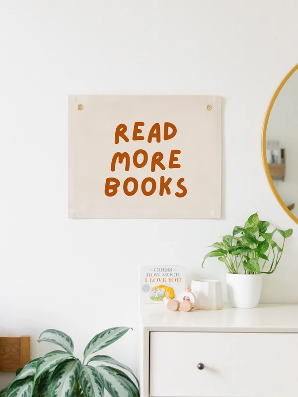 Read More Books Banner, Reading Nook Decor