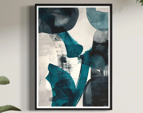 Abstract Geometric Art Print, Contemporary Mid-Century Modern