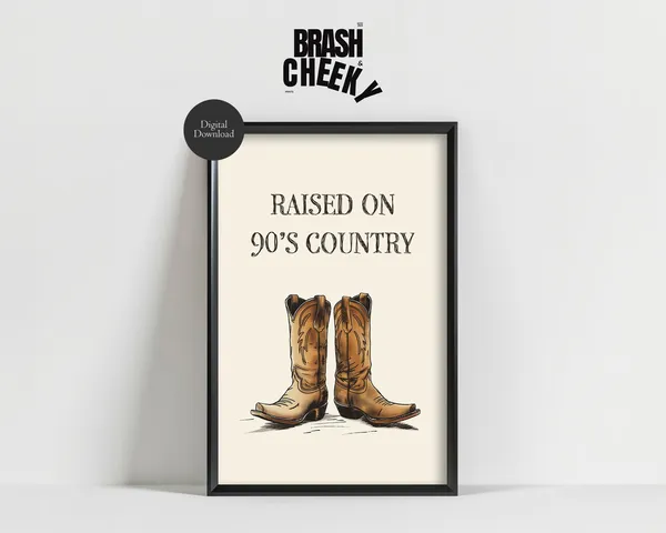 Raised On 90s Country Art Print, 80s Baby Decor