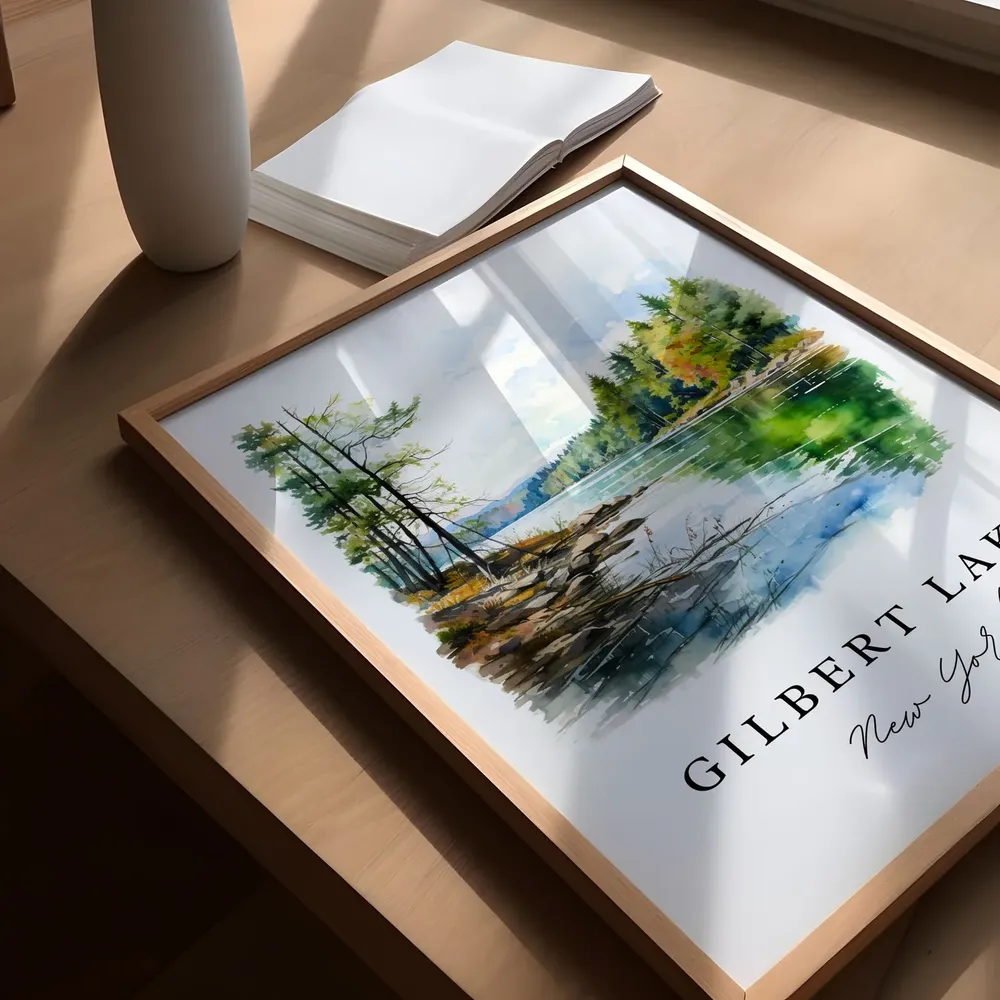 Gilbert Lake NY Travel Poster, New York Wall Art - Image 5
