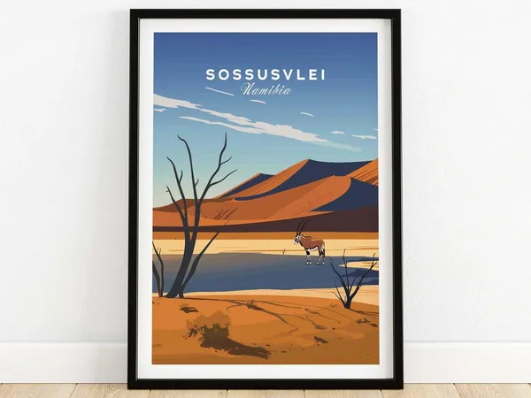 Sossusvlei Namibia Travel Poster, World & Cultural Art