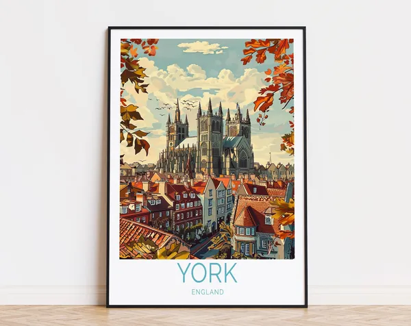 York England Travel Poster, England City Art Print