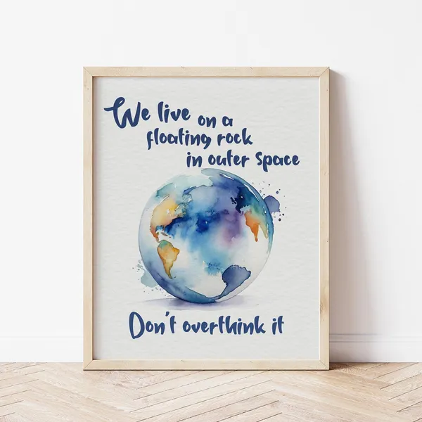 Don’t Overthink It Watercolor Motivational Quote Art