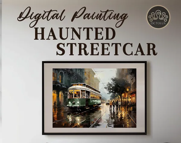 New Orleans Streetcar, Haunted French Quarter Art Print