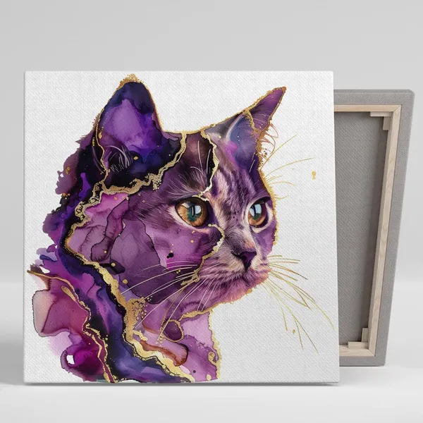 Cosmic Cat Fusion Art Print, Whimsical Glam Decor