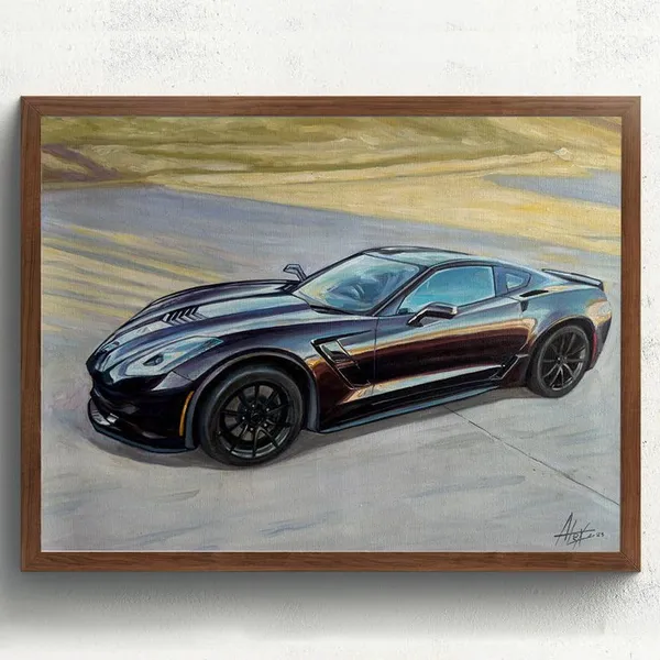 Personalized Car Portrait in Oil, Custom Vehicle Art Print