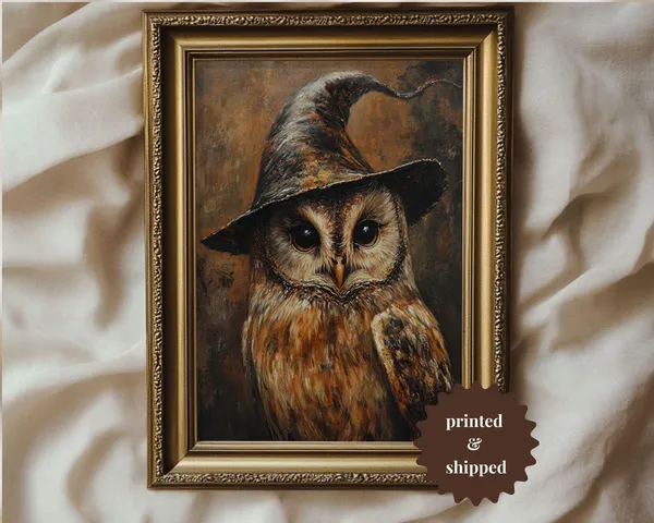 Witchy Owl Cozy Cottagecore Vintage Style Poster