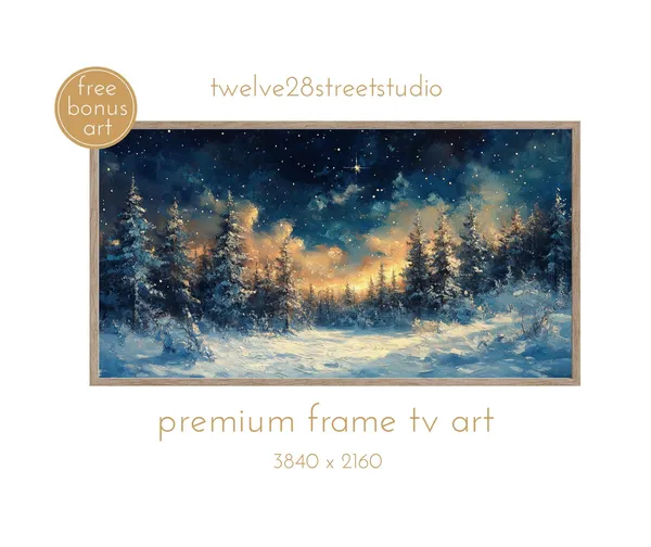 New Star Christmas Tree Holiday Wall Art Print