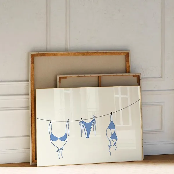 Vintage Bikini Set Summer Poster, Beach Decor